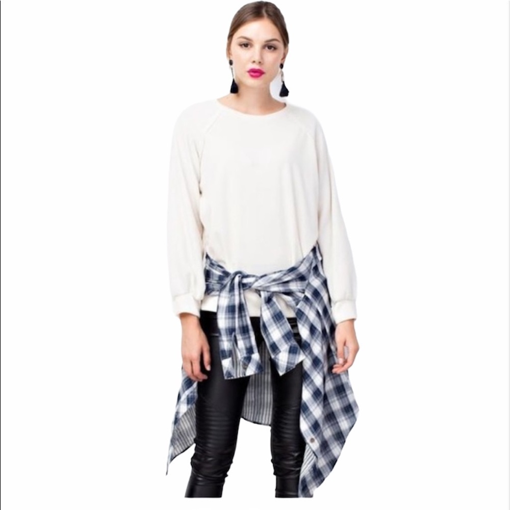 Ivory Brushed Mix Match Baseball Top - Picture 2 of 5